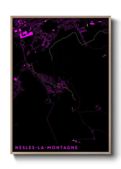 Une affiche de carte sur Nesles-la-Montagne