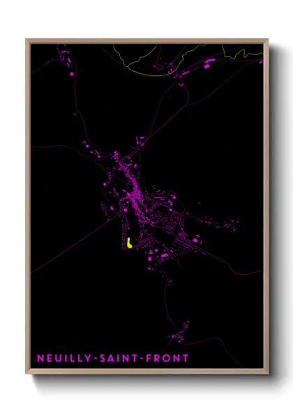 Une affiche de carte sur Neuilly-Saint-Front