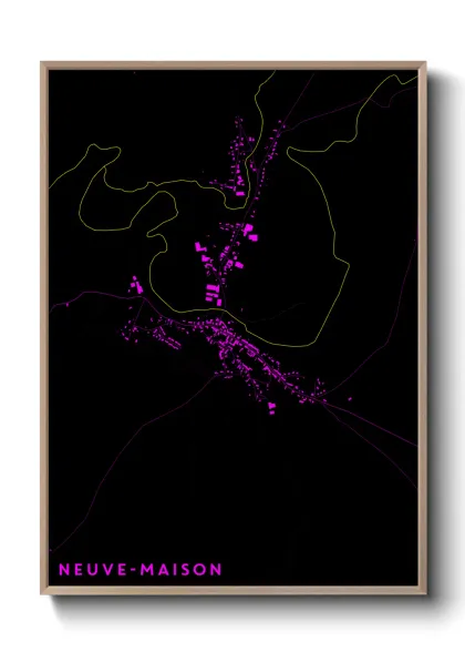Une affiche de carte sur Neuve-Maison