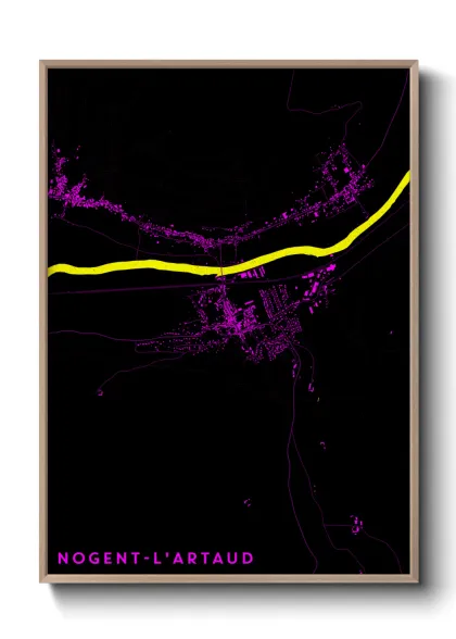 Une affiche de carte sur Nogent-l'Artaud