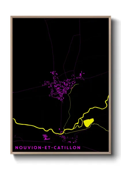 Une affiche de carte sur Nouvion-et-Catillon