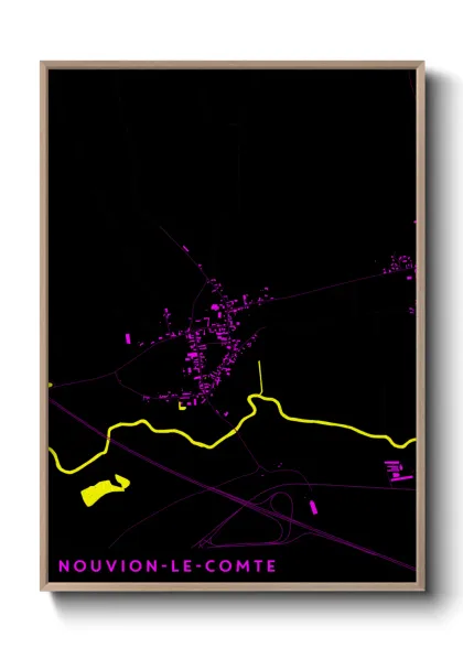 Une affiche de carte sur Nouvion-le-Comte