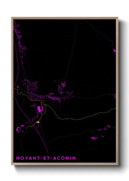 Une affiche de carte sur Noyant-et-Aconin