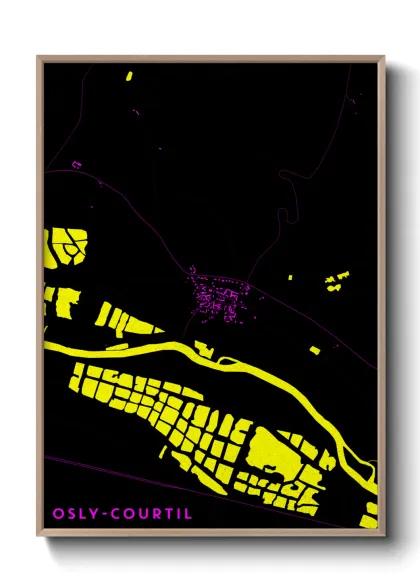 Une affiche de carte sur Osly-Courtil
