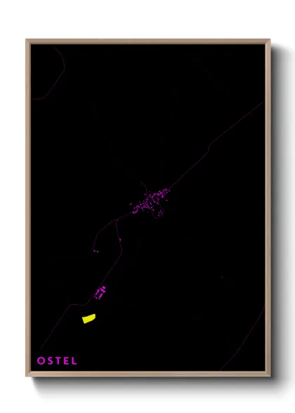 Une affiche de carte sur Ostel