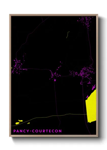 Une affiche de carte sur Pancy-Courtecon