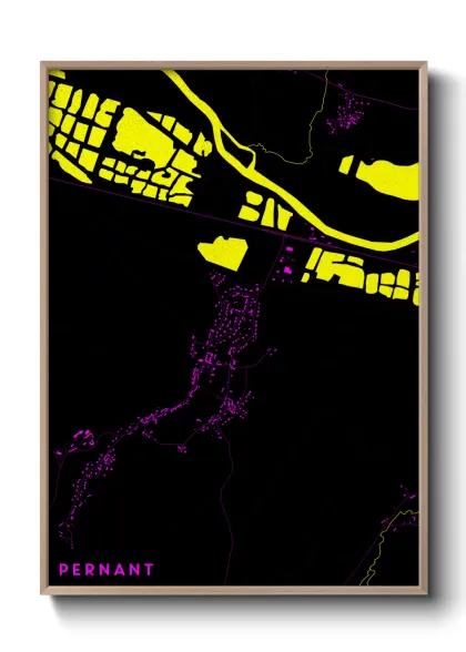 Une affiche de carte sur Pernant