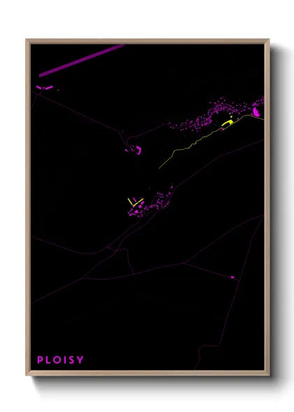 Une affiche de carte sur Ploisy