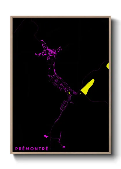 Une affiche de carte sur Prémontré