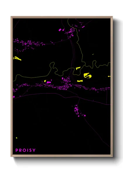 Une affiche de carte sur Proisy