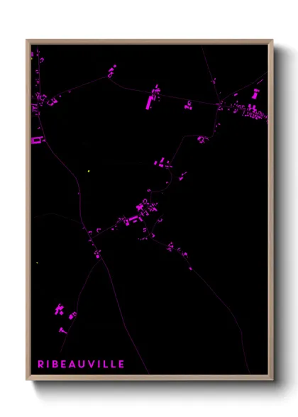 Une affiche de carte sur Ribeauville