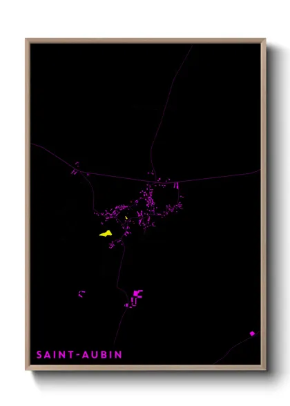 Une affiche de carte sur Saint-Aubin