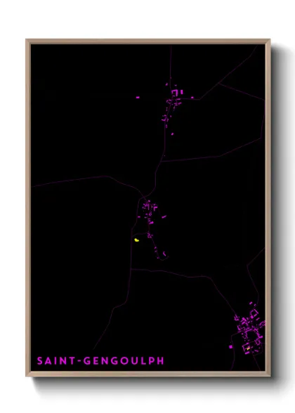 Une affiche de carte sur Saint-Gengoulph