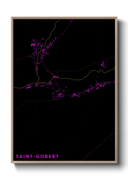 Une affiche de carte sur Saint-Gobert