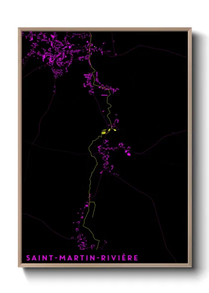 Une affiche de carte sur Saint-Martin-Rivière