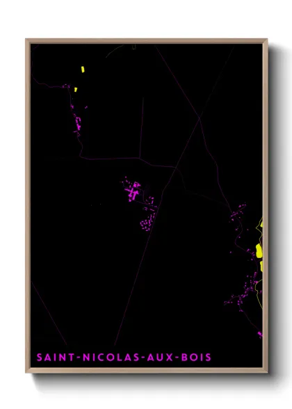 Une affiche de carte sur Saint-Nicolas-aux-Bois