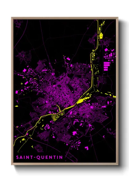 Une affiche de carte sur Saint-Quentin