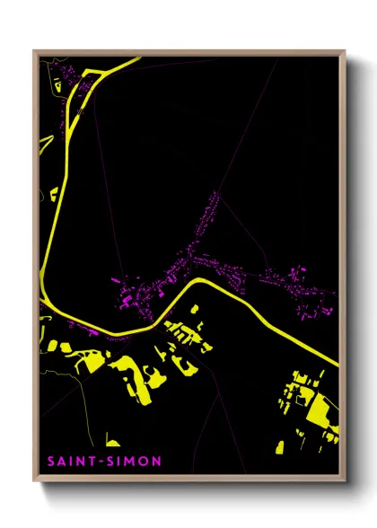 Une affiche de carte sur Saint-Simon