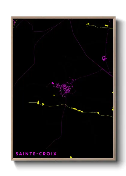 Une affiche de carte sur Sainte-Croix