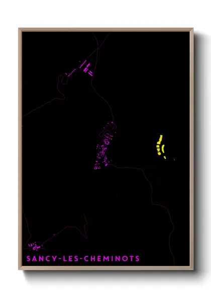 Une affiche de carte sur Sancy-les-Cheminots