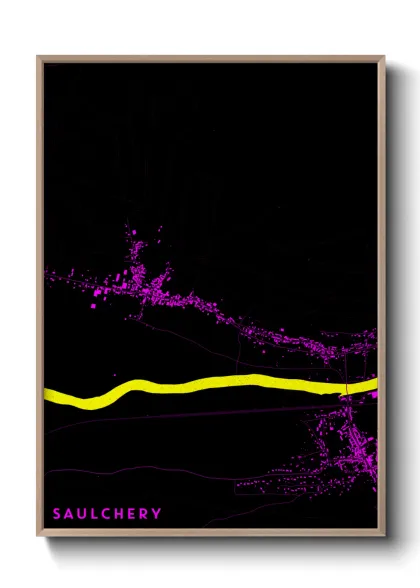 Une affiche de carte sur Saulchery