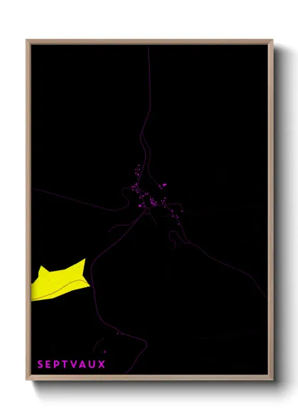 Une affiche de carte sur Septvaux