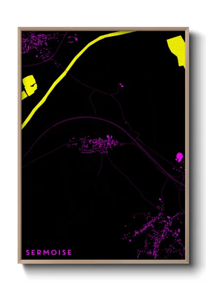 Une affiche de carte sur Sermoise