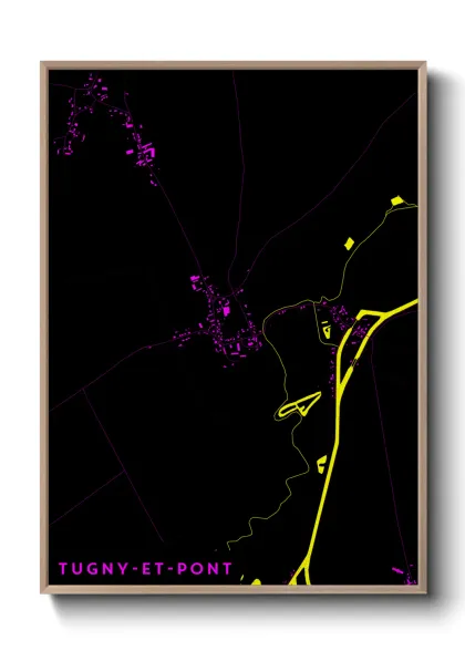 Une affiche de carte sur Tugny-et-Pont