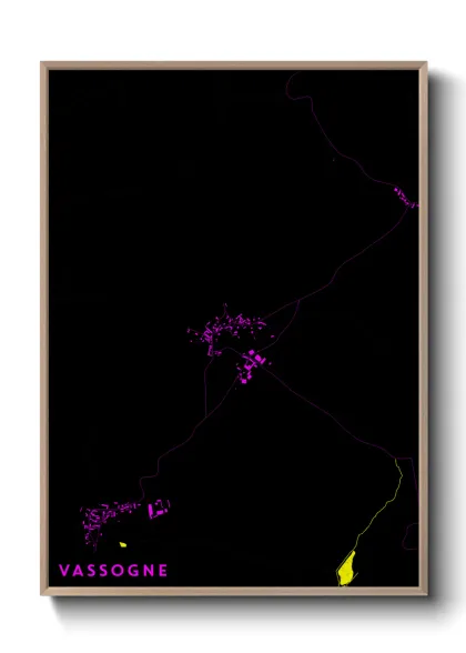 Une affiche de carte sur Vassogne