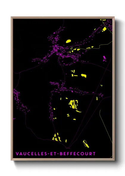 Une affiche de carte sur Vaucelles-et-Beffecourt