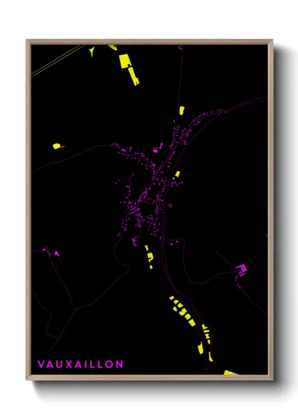 Une affiche de carte sur Vauxaillon
