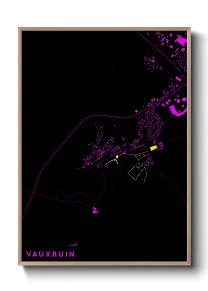 Une affiche de carte sur Vauxbuin