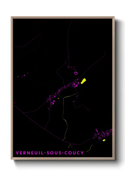 Une affiche de carte sur Verneuil-sous-Coucy