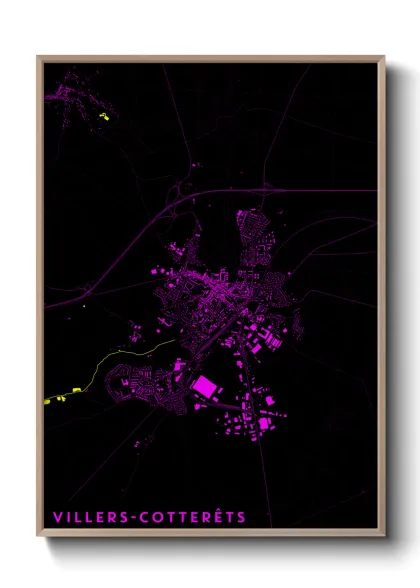 Une affiche de carte sur Villers-Cotterêts