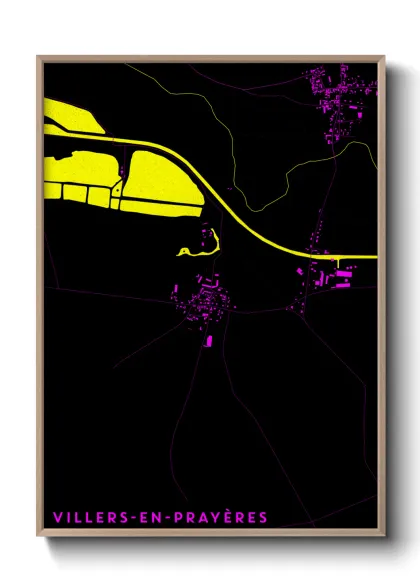 Une affiche de carte sur Villers-en-Prayères