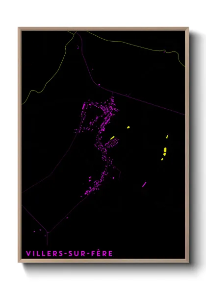 Une affiche de carte sur Villers-sur-Fère