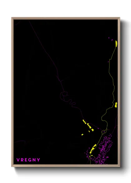 Une affiche de carte sur Vregny