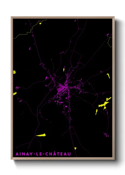 Une affiche de carte sur Ainay-le-Château