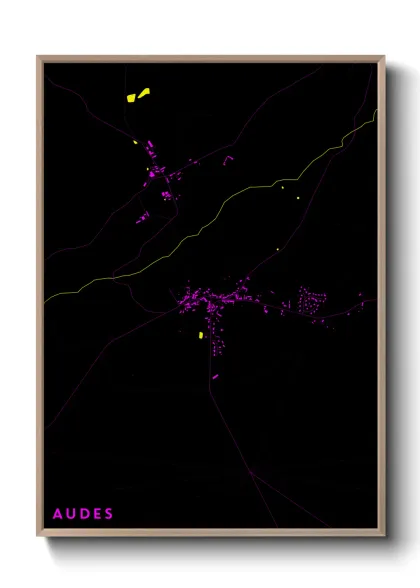 Une affiche de carte sur Audes