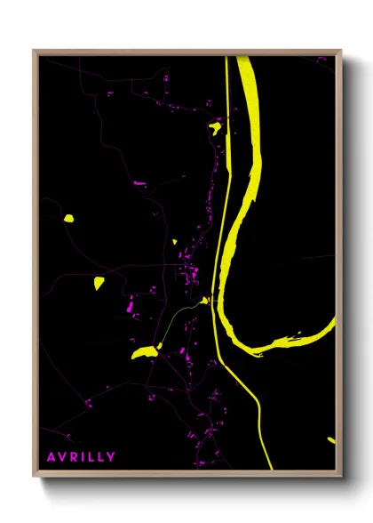 Une affiche de carte sur Avrilly