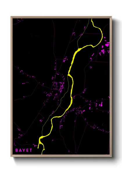 Une affiche de carte sur Bayet