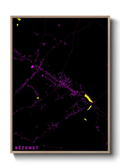 Une affiche de carte sur Bézenet