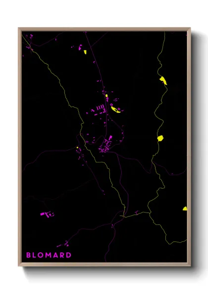 Une affiche de carte sur Blomard