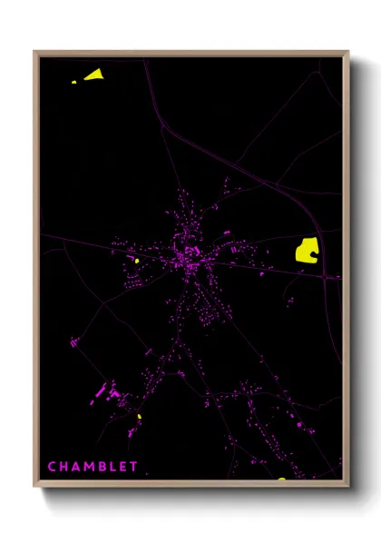 Une affiche de carte sur Chamblet