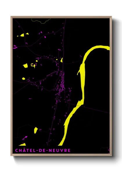 Une affiche de carte sur Châtel-de-Neuvre