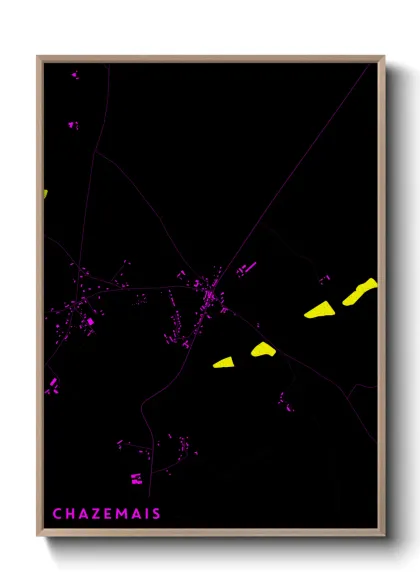 Une affiche de carte sur Chazemais
