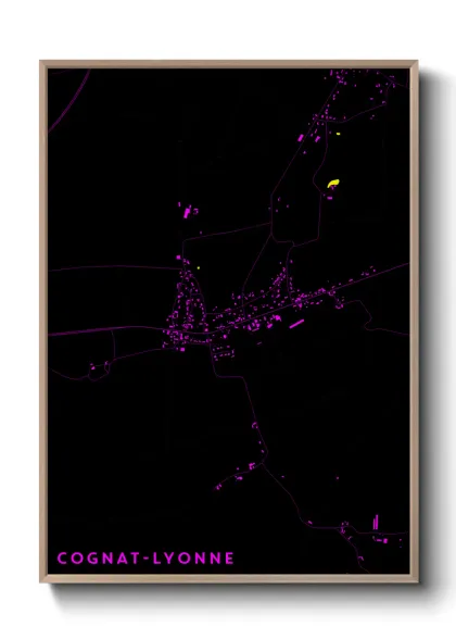 Une affiche de carte sur Cognat-Lyonne