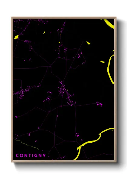 Une affiche de carte sur Contigny