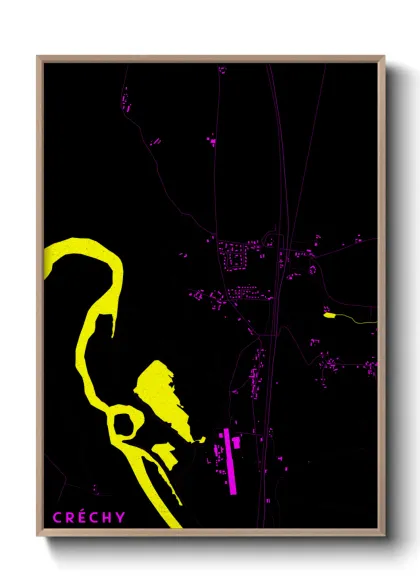 Une affiche de carte sur Créchy