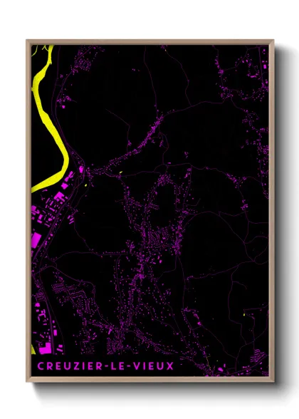Une affiche de carte sur Creuzier-le-Vieux